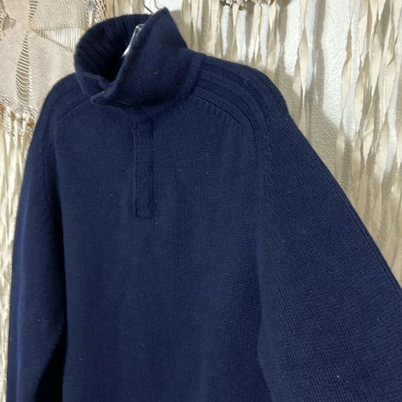 Men’s J. Crew Navy Lambswool hatter Button Pullover Sweater XL - Picture 2 of 7